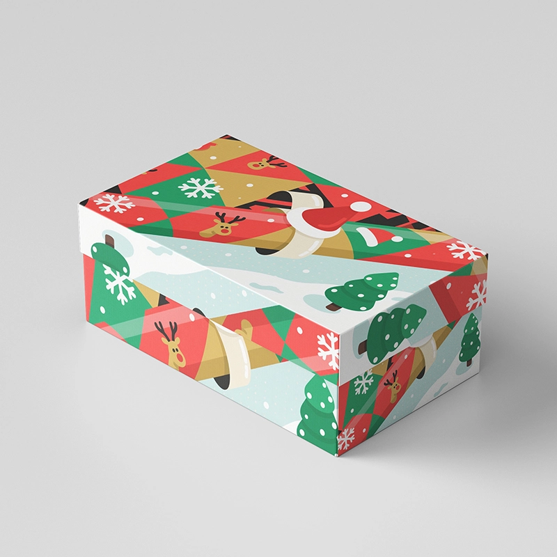 Caixa de papelão branco de Natal