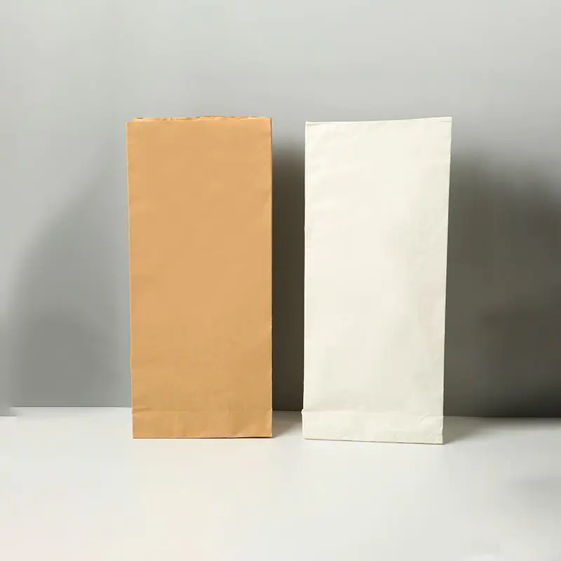 Papel Kraft branco com bolsa de papel Kraft natural
